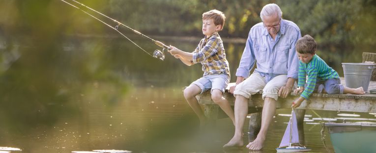 grandpa-on-dock-with-grandkids